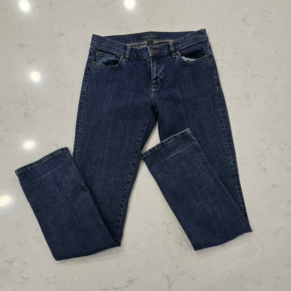 Lauren Ralph Lauren Modern Straight Jeans Womens 6 Dark Wash Denim Blue